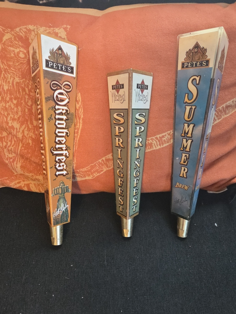 Pete's Wicked Ale Seasonal Beer Tap Handle Set – Orange, Green, Blue